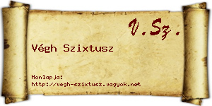 Végh Szixtusz névjegykártya